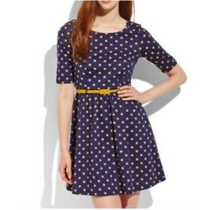 ModCloth Yumi | Belted Polka Dot Flare Dress